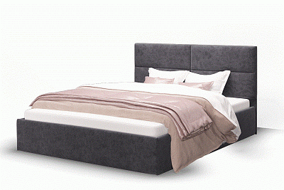 Двуспальная кровать Сити с подъемным механизмом 160 см ROCK 08 (графит) МЛК