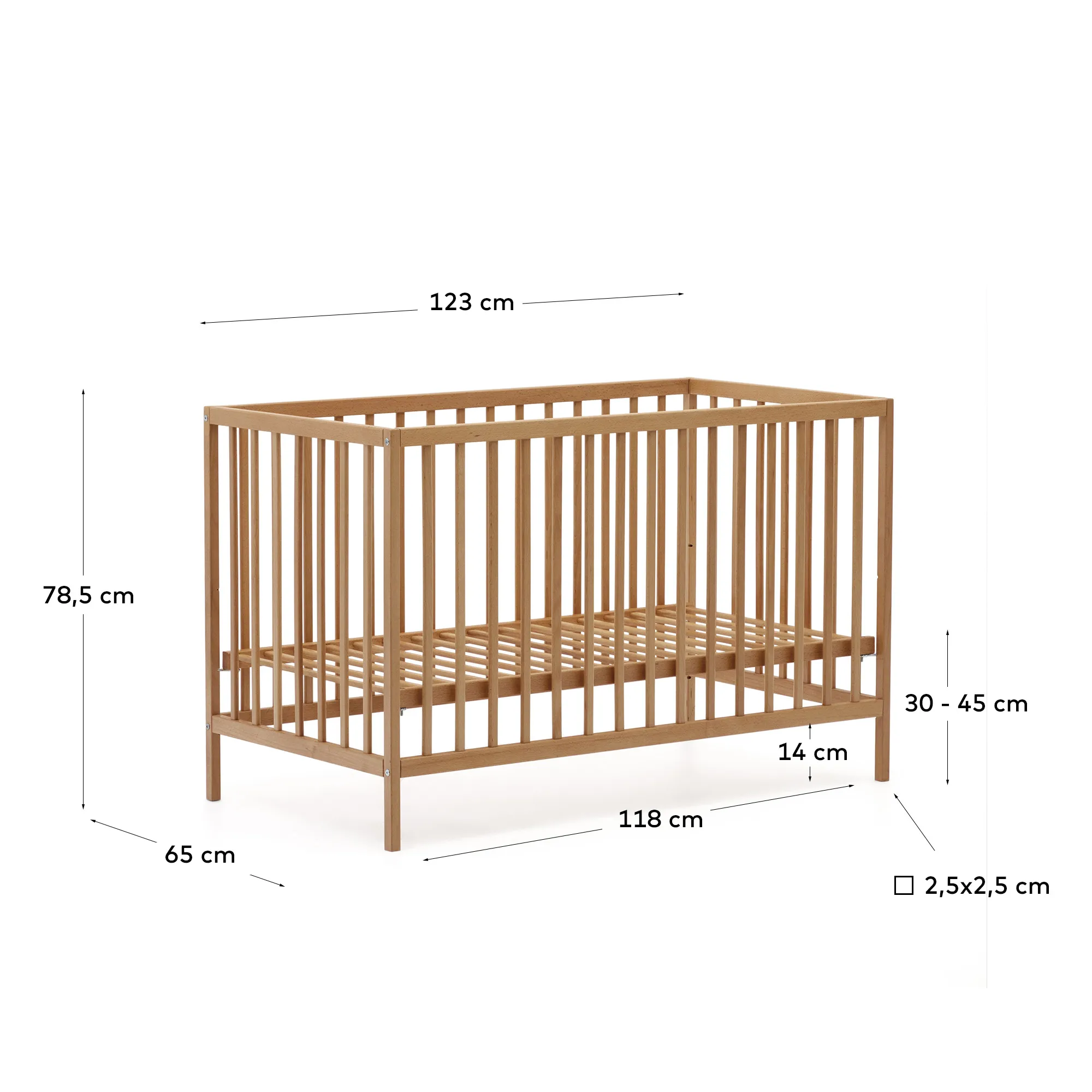 Детская кроватка La Forma Shantal массива бука с натуральной отделкой 60 x 120 см 177823
