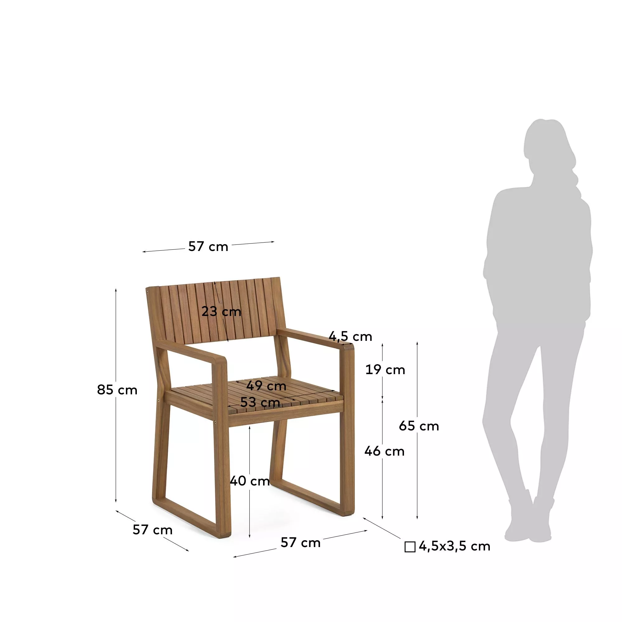 Садовое кресло La Forma Emili из массива акации