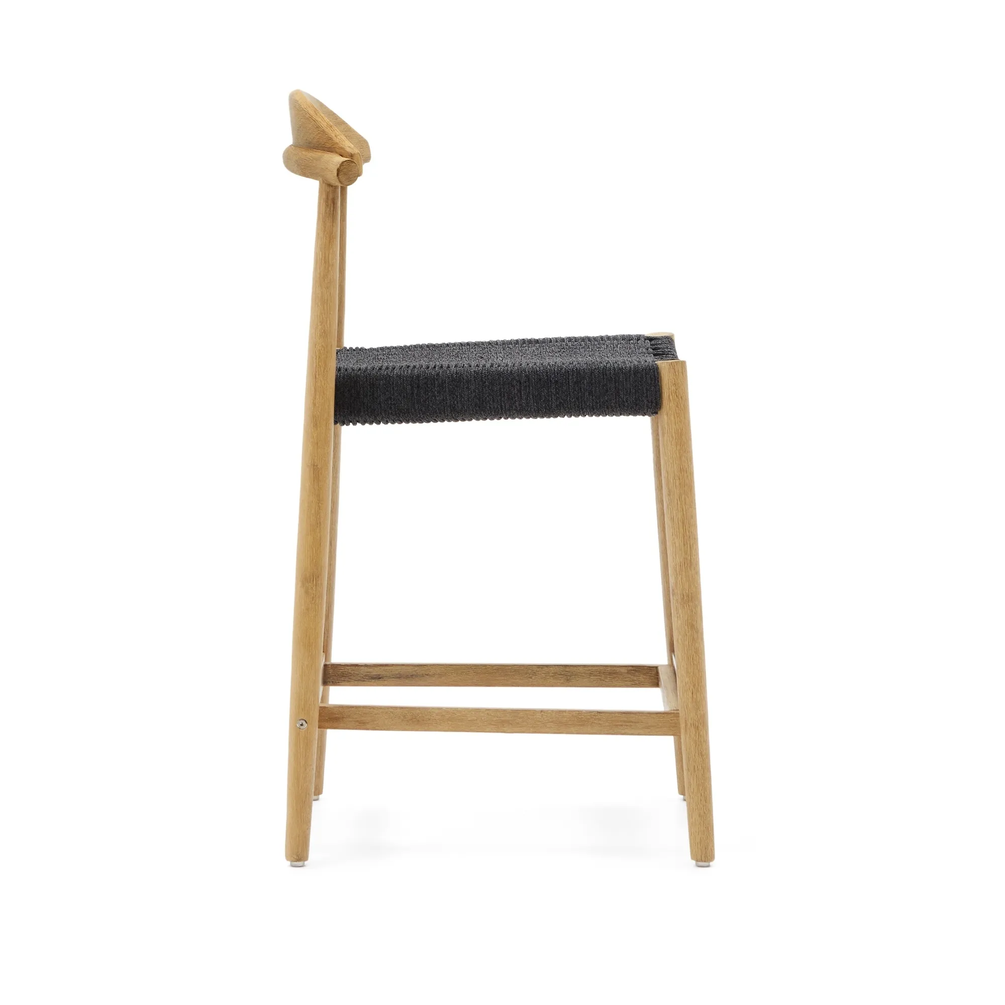 Полубарный стул La Forma Nina массив акации с натуральной отделкой и черной веревкой 189969