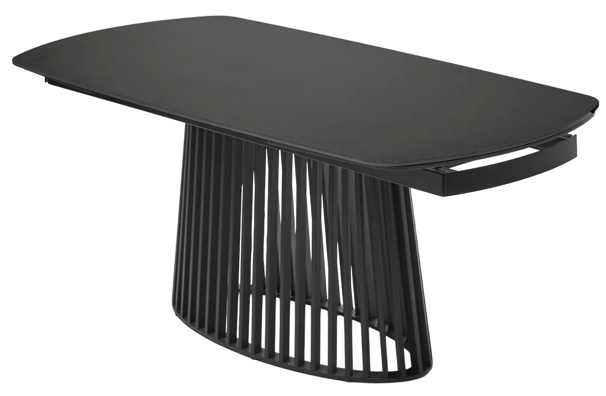 Стол DESIO 180 PURE BLACK SOLID CERAMIC Черный мрамор матовый керамика/Черный каркас