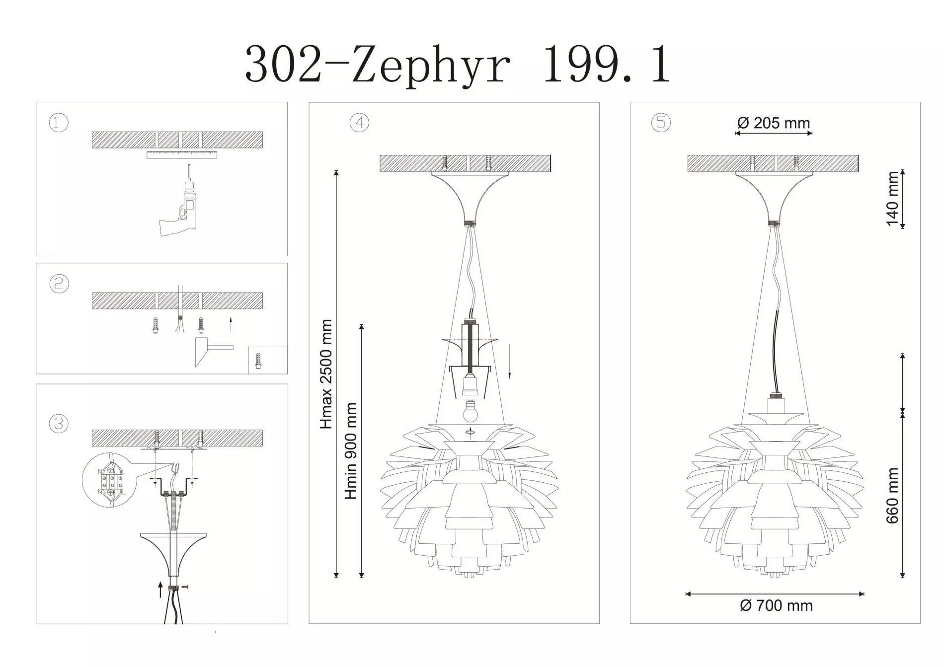 Подвесной светильник Lucia Tucci Zephyr 199.1 D720 bianco