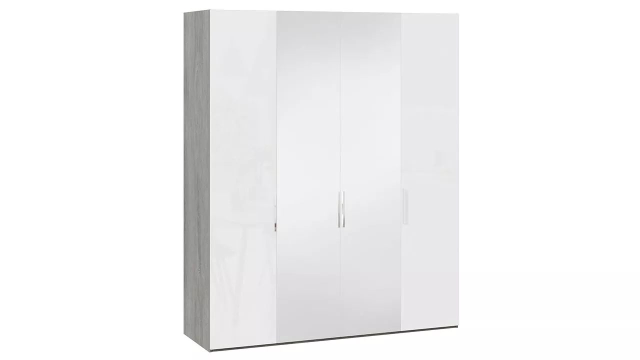 Шкаф для одежды дуб гамильтон белый глянец Эмбер СМ-348.07.027