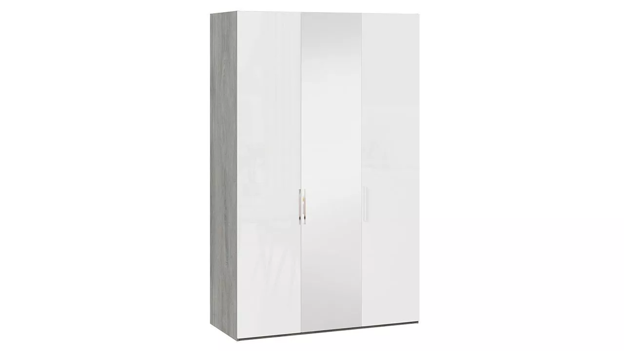 Шкаф для одежды правый дуб гамильтон белый глянец Эмбер СМ-348.07.015