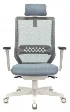 Кресло руководителя Бюрократ EXPERT 38-405 серый сиденье голубой