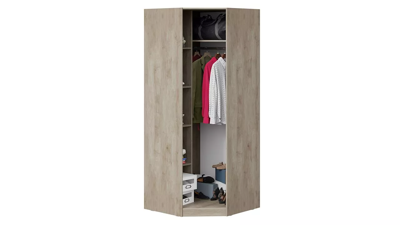 Шкаф для одежды угловой баттл рок серый глянец Эмбер СМ-348.07.006