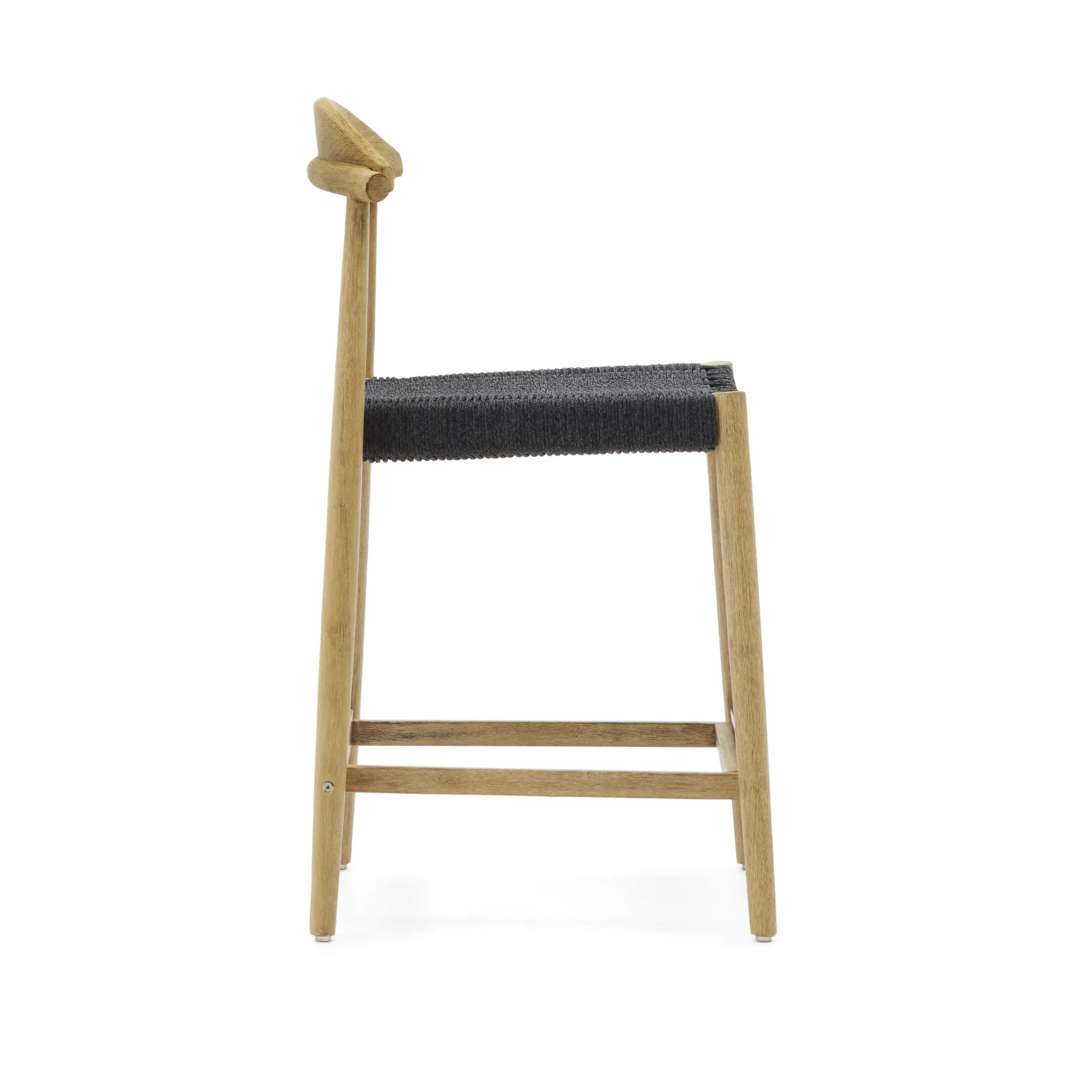 Полубарный стул La Forma Nina массив акации с натуральной отделкой и черной веревкой 189969