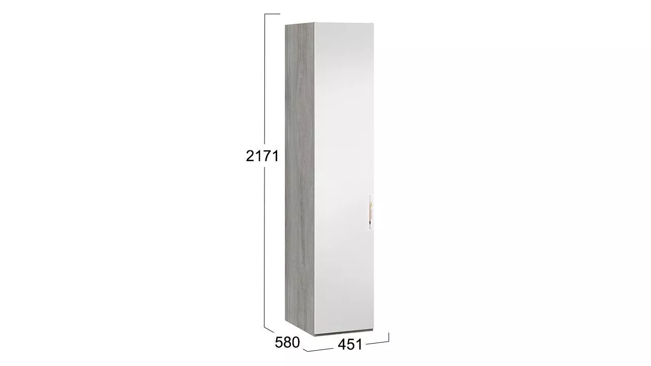 Шкаф для белья с зеркальной дверью левый дуб гамильтон Эмбер СМ-348.07.002 L
