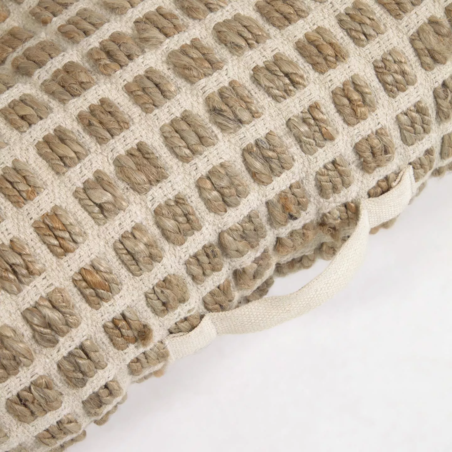 Подушка напольная La Forma Adelma из джута и белого хлопка 60 x 60 см