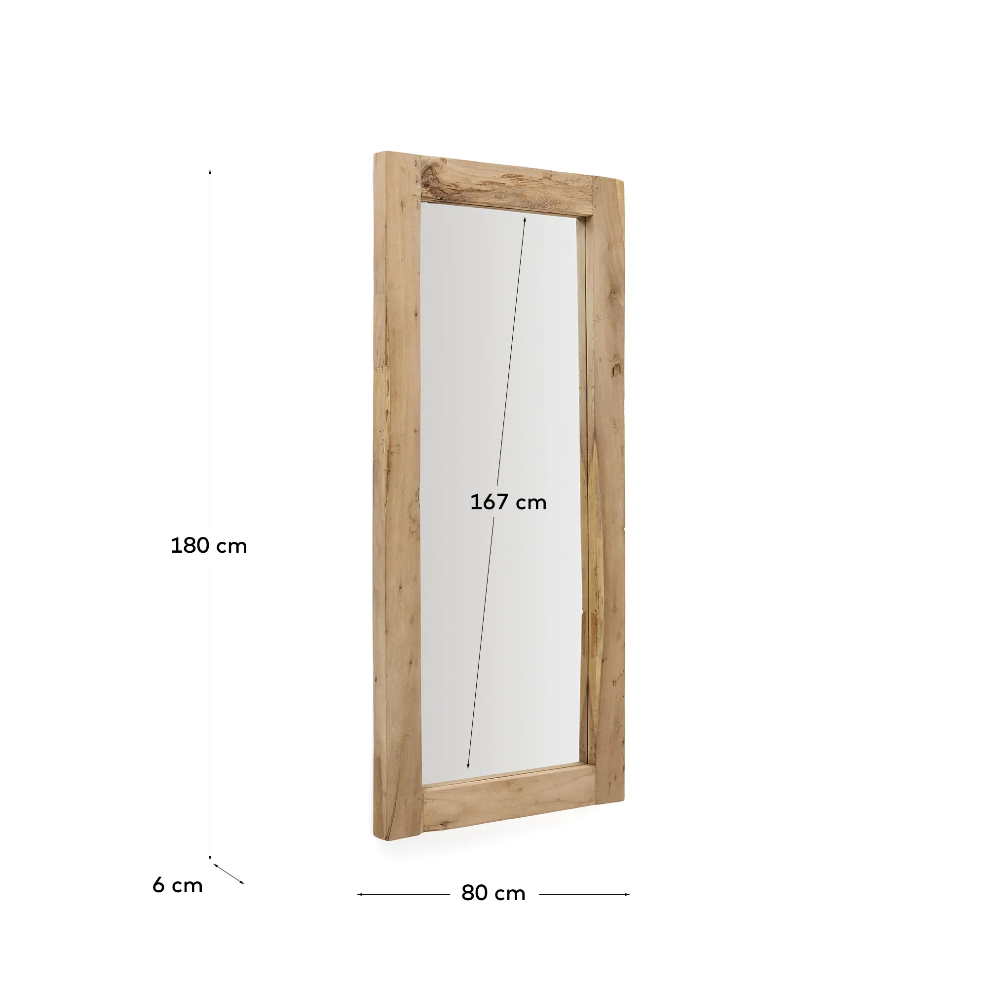 Деревянное зеркало La Forma Maden с натуральной отделкой 80 х 180 см 174988