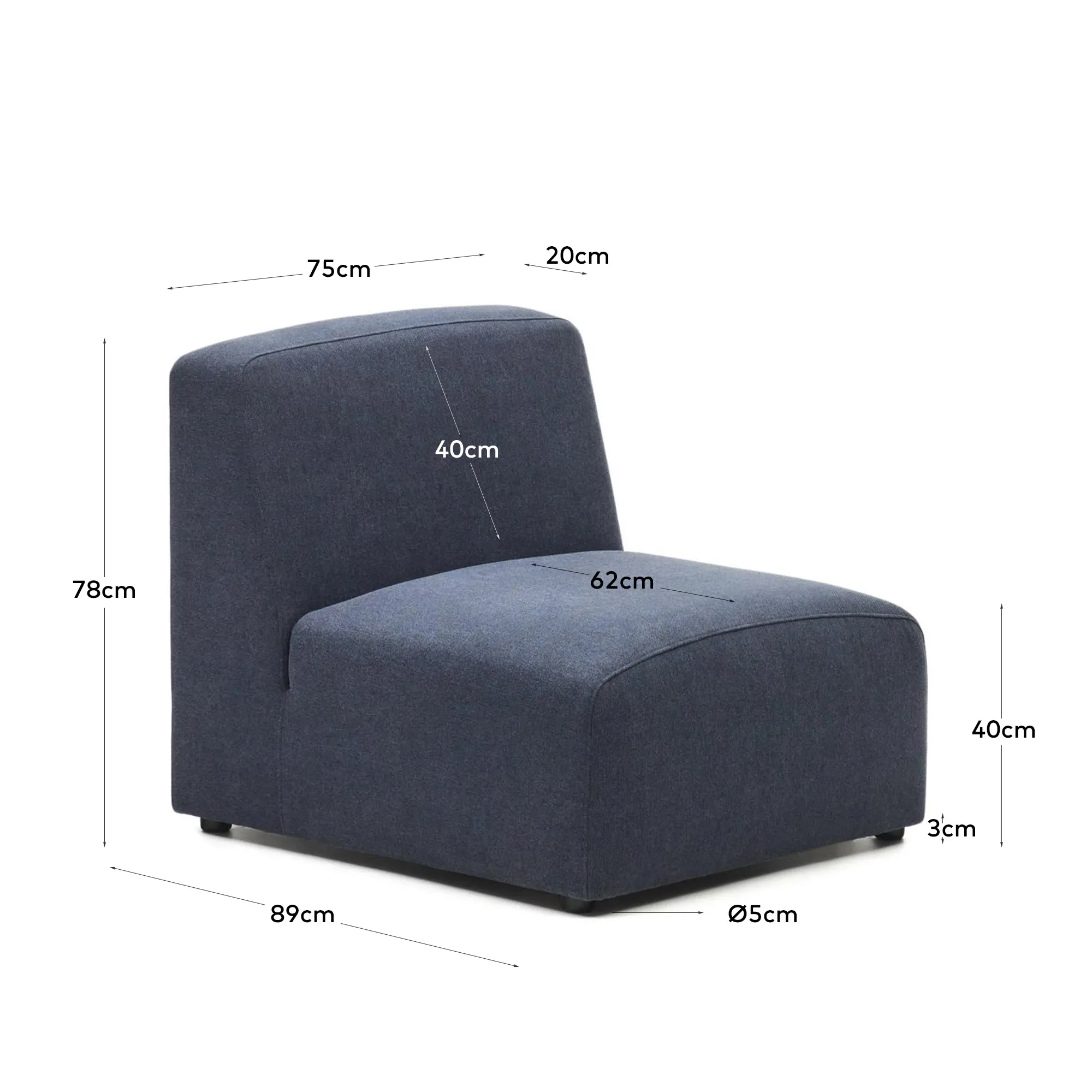 Кресло-модуль La Forma Neom синий 157135