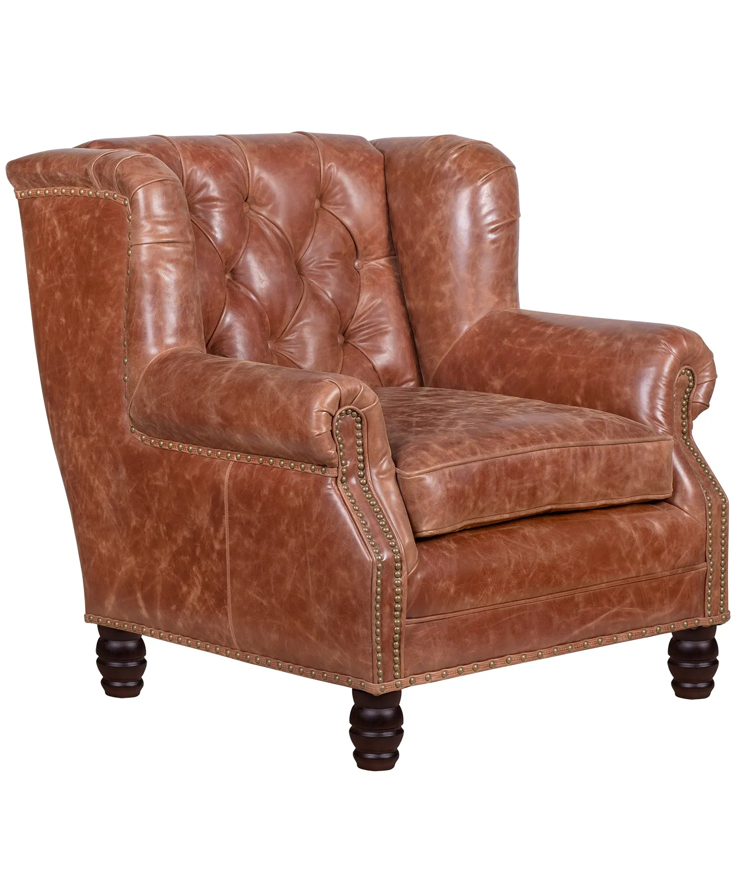Кресло из натуральной кожи Marrone коричневый
