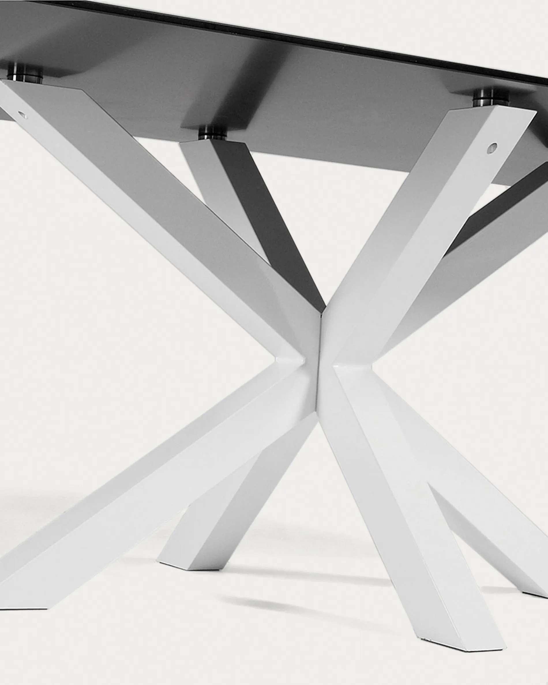 Стол обеденный La Forma Argo 200x100 белые стальные ножки керамическая столешница Iron Moss 045398