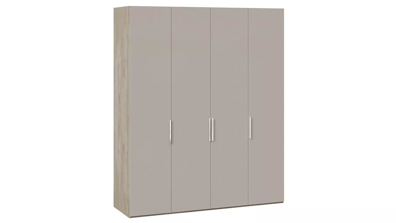 Шкаф для одежды с 4 дверьми баттл рок серый глянец Эмбер СМ-348.07.018