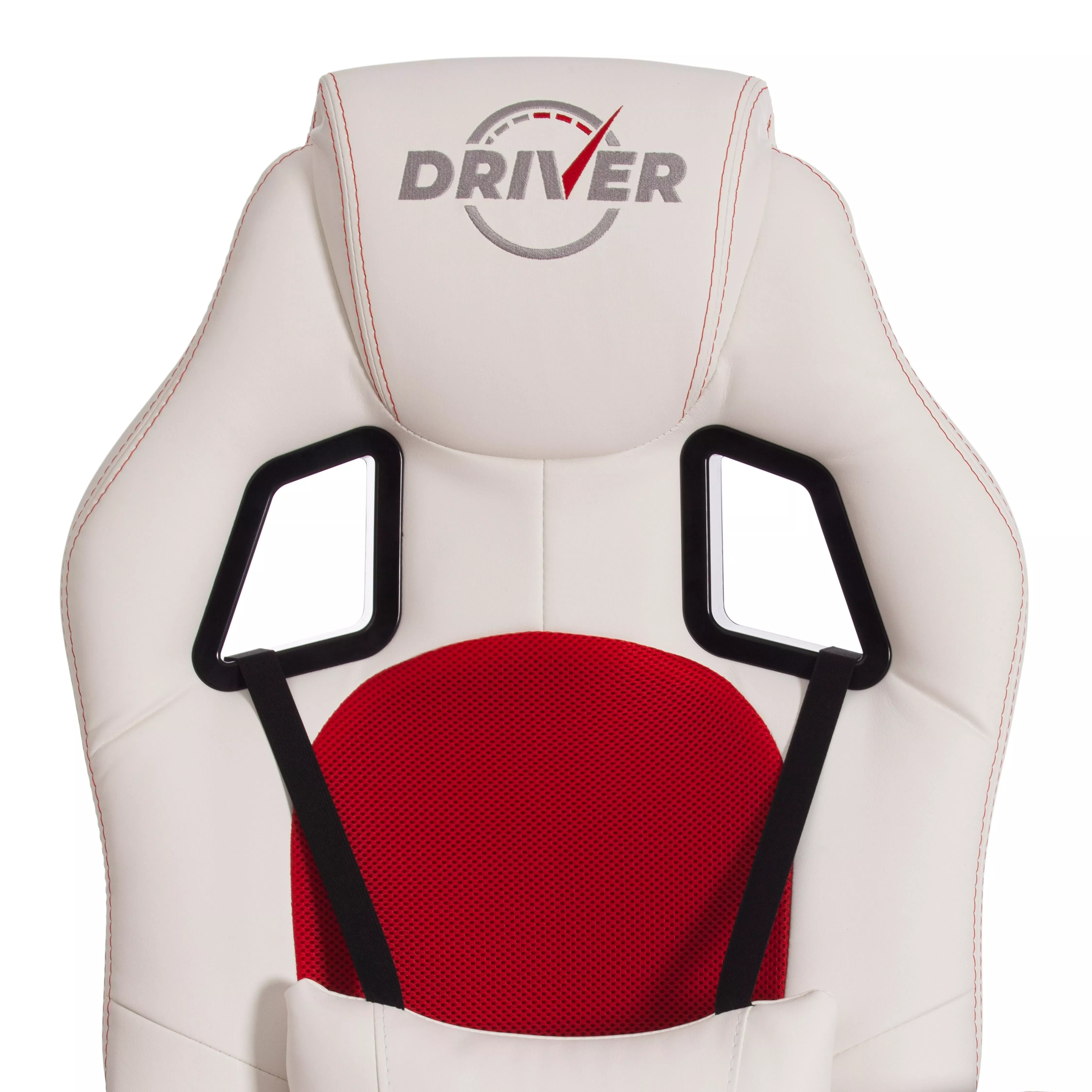Кресло DRIVER (22) экокожа белый / красный