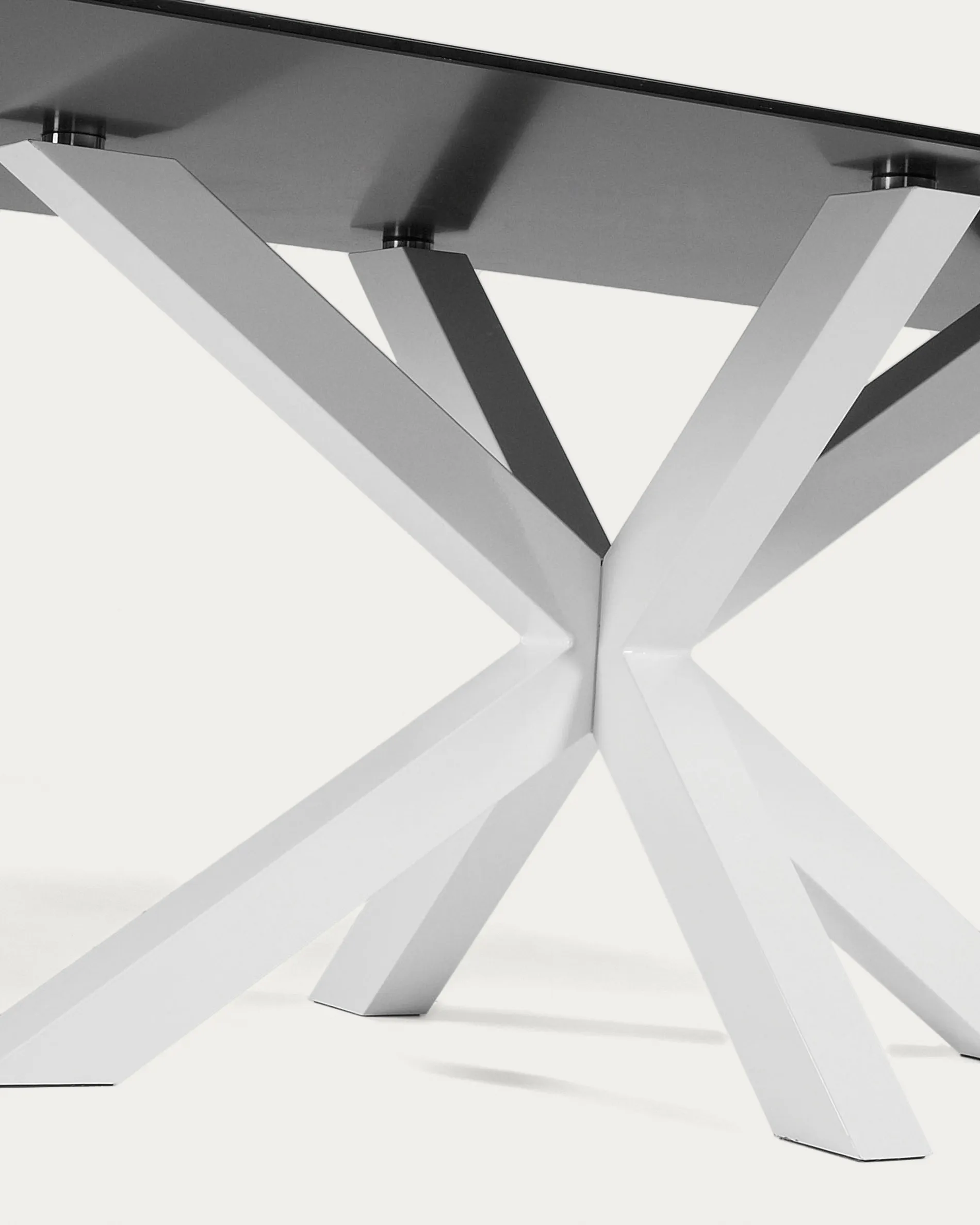 Стол обеденный La Forma Argo180x100 белые стальные ножки керамическая столешница Iron Moss 051128