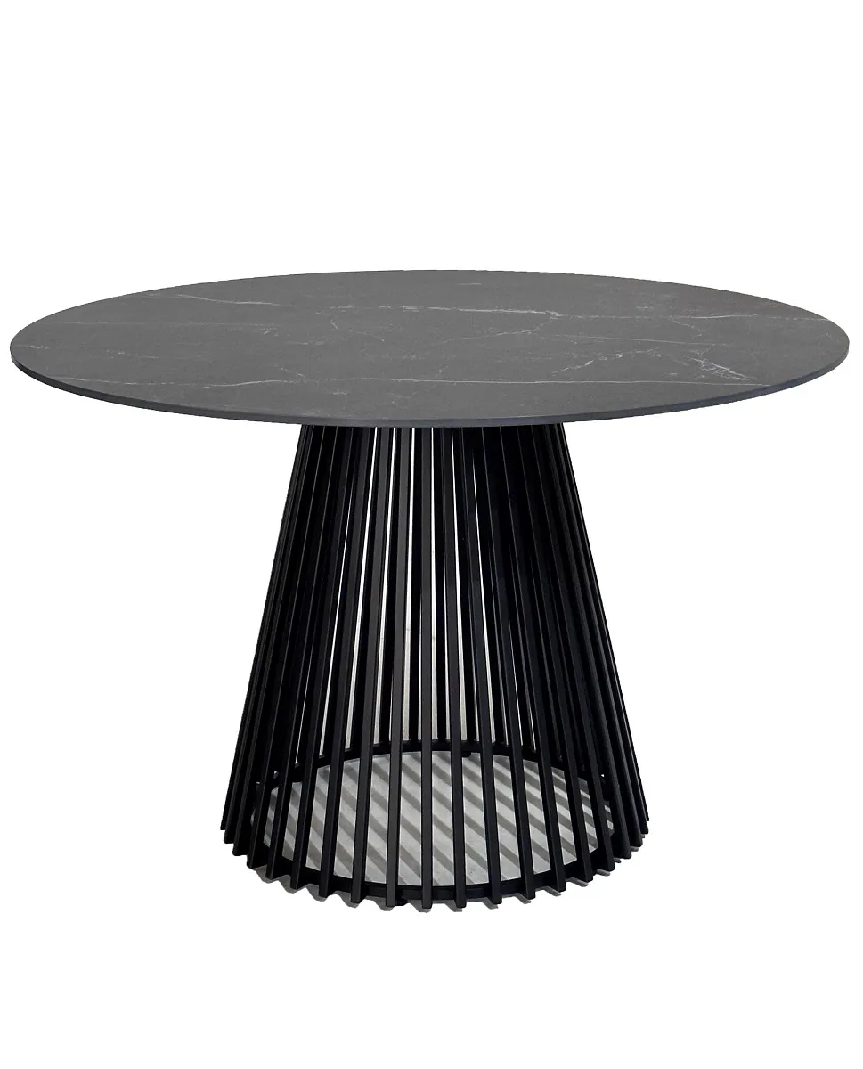 Стол TERNI 120 MATT BLACK MARBLE SOLID CERAMIC Черный мрамор матовый керамика /Черн.каркас