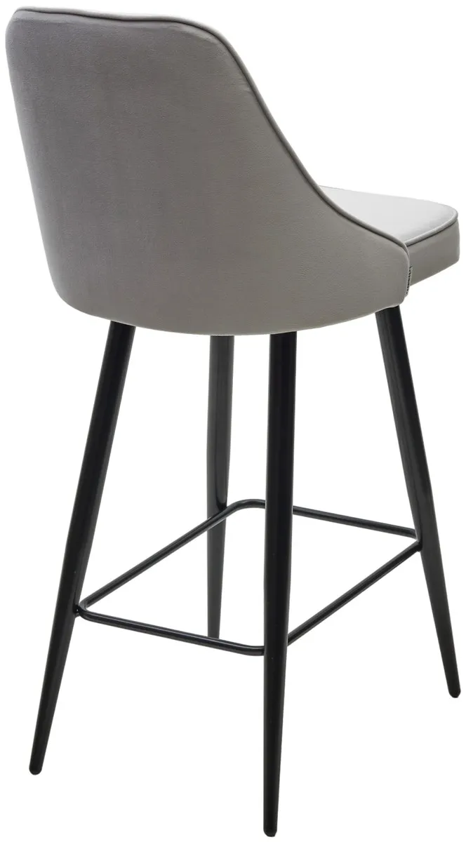 Полубарный стул NEPAL-PB СВЕТЛО- СЕРЫЙ BM-4, велюр/ черный каркас (H=68cm)