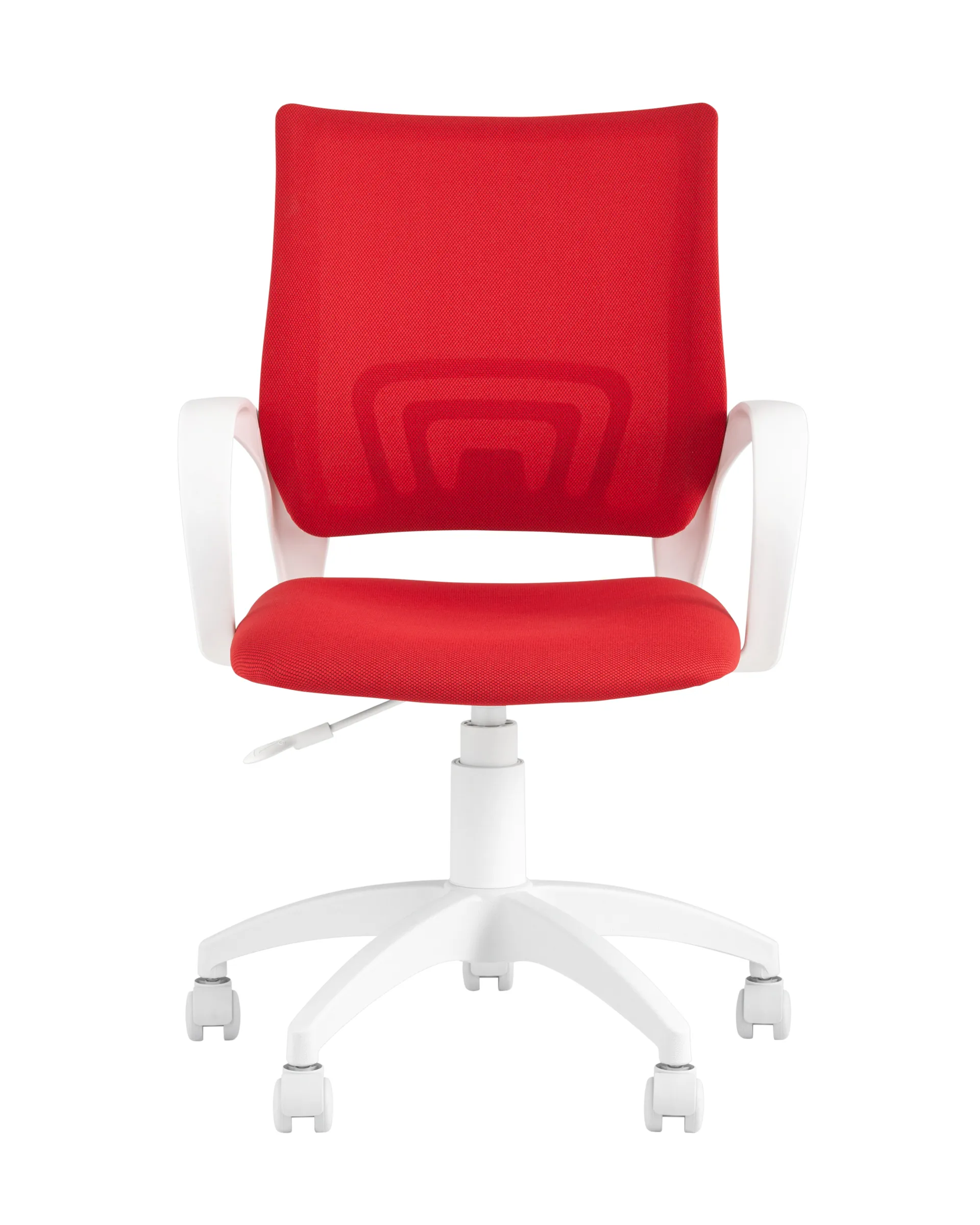 Кресло офисное Topchairs ST-BASIC-W белый пластик ткань / сетка красный