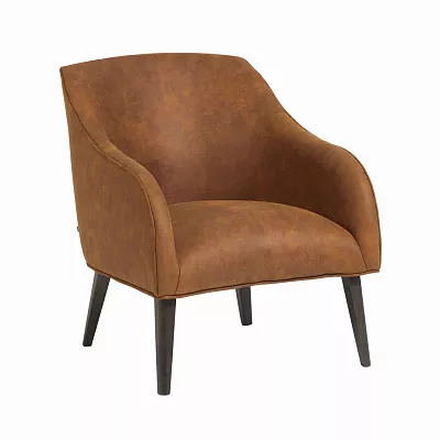 Кресло La Forma Lobby светло-коричневое с ножками в отделке венге