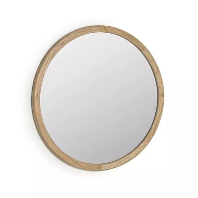 Круглое зеркало La Forma Alum из массива минди 80 см