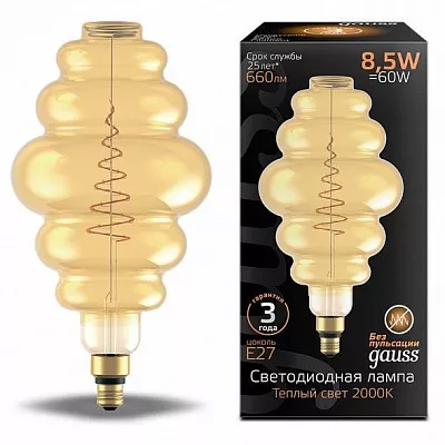 Лампа Gauss Filament Honeycomb 8.5W 660lm 2000К Е27 golden LED 1/2
