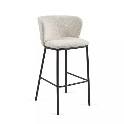Барный стул La Forma Ciselia белый из ткани букле 110410