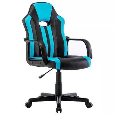 Кресло компьютерное BRABIX Stripe GM-202 черный голубой 532509