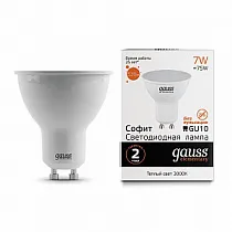 Лампа Gauss Elementary MR16 7W 530lm 3000К GU10 LED 1/10/100