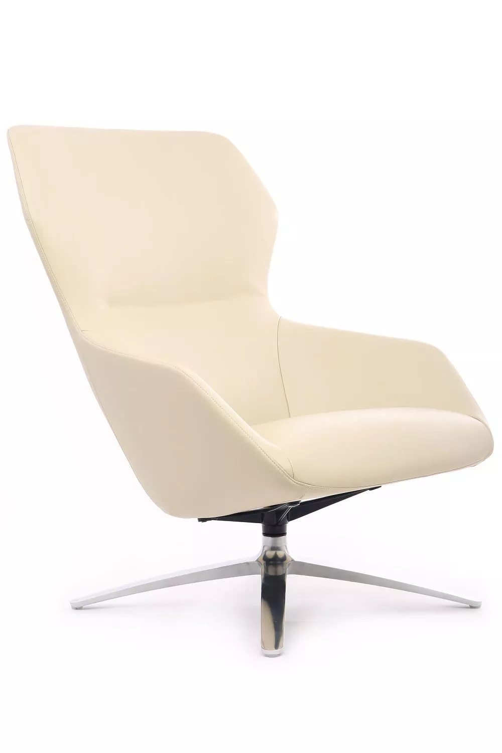 Кресло RIVA DESIGN Кресло Selin F1705 + оттоманка (кожа) светлый беж