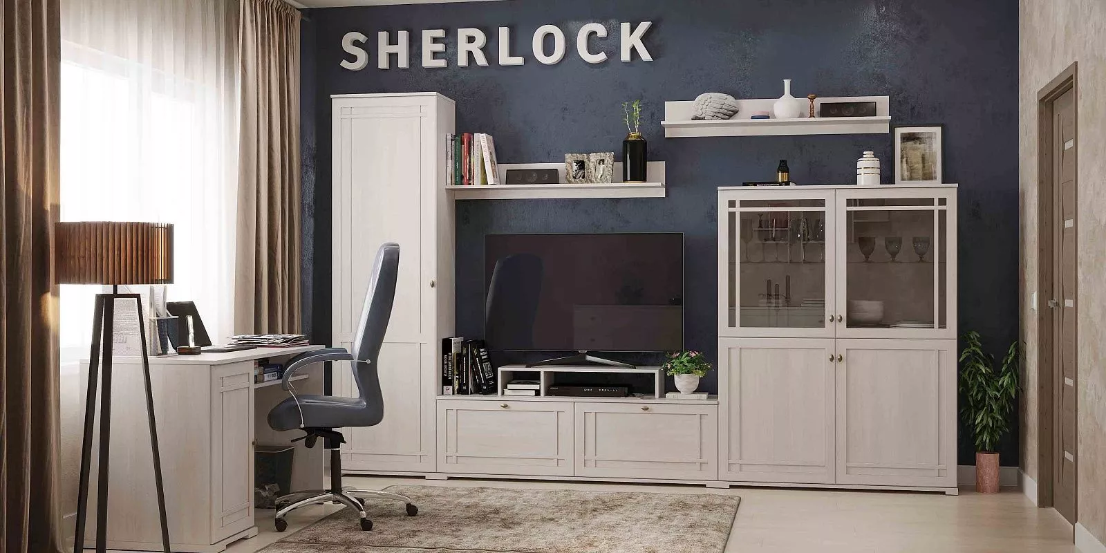 Модульная мебель для гостиной Sherlock Ясень Анкор светлый