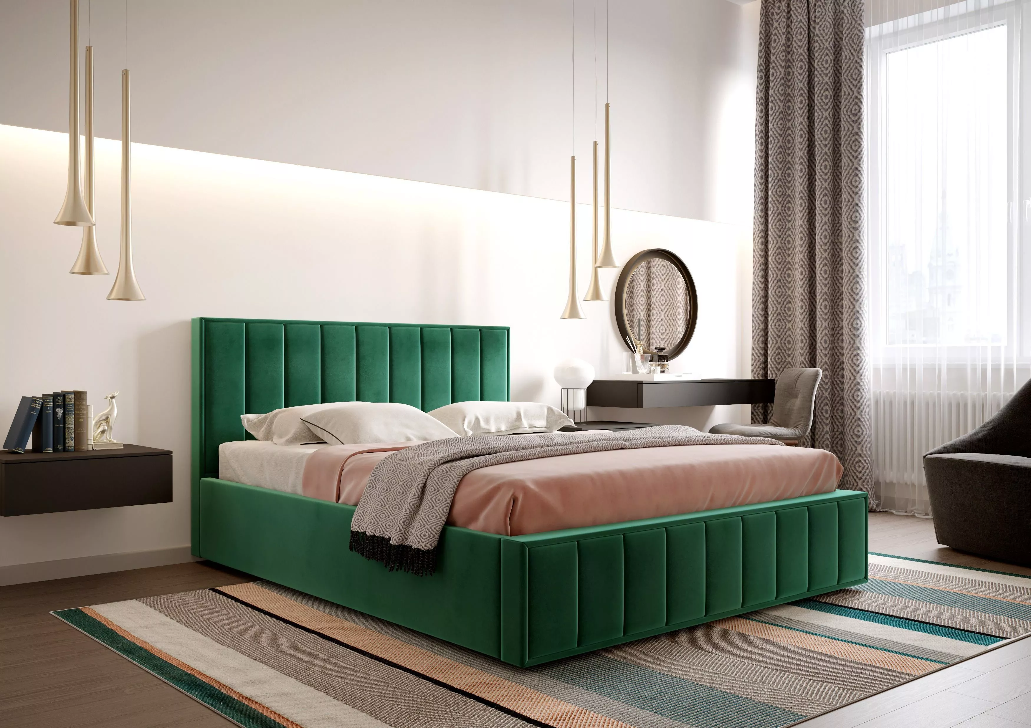Кровать Вена 1400 мора зеленый
