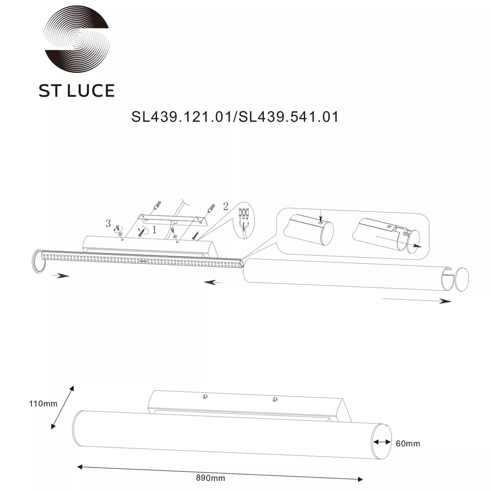 Настенный светильник ST LUCE BACHETA SL439.121.01