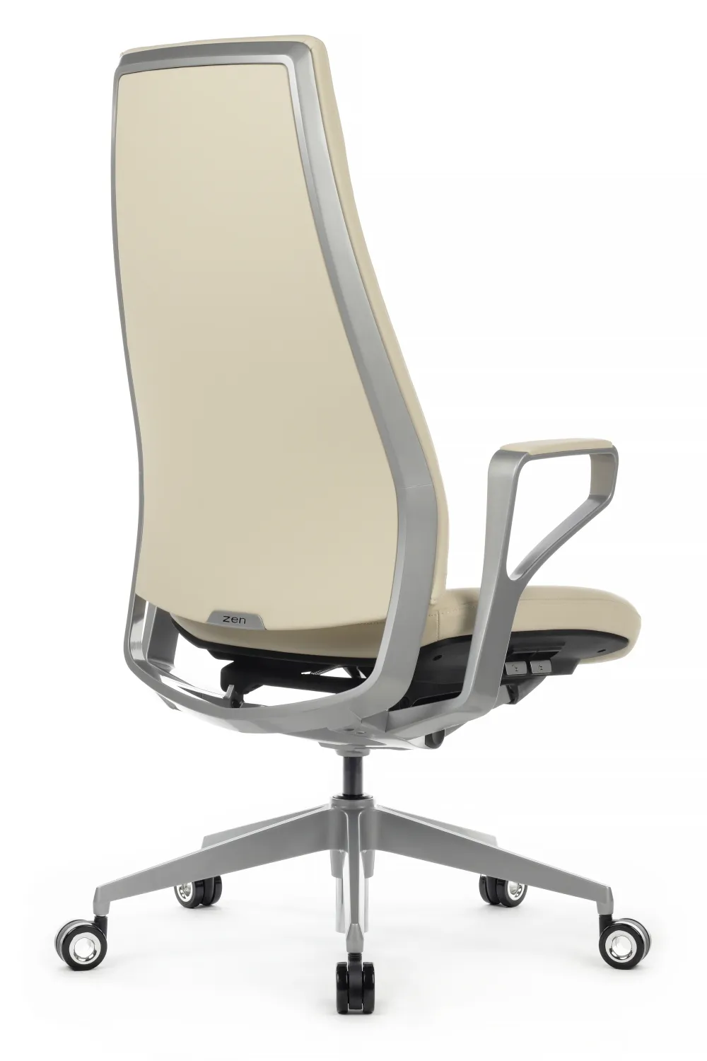 Кресло руководителя Riva Chair Zen 01E металл серебристый / натуральная кожа Бежевый