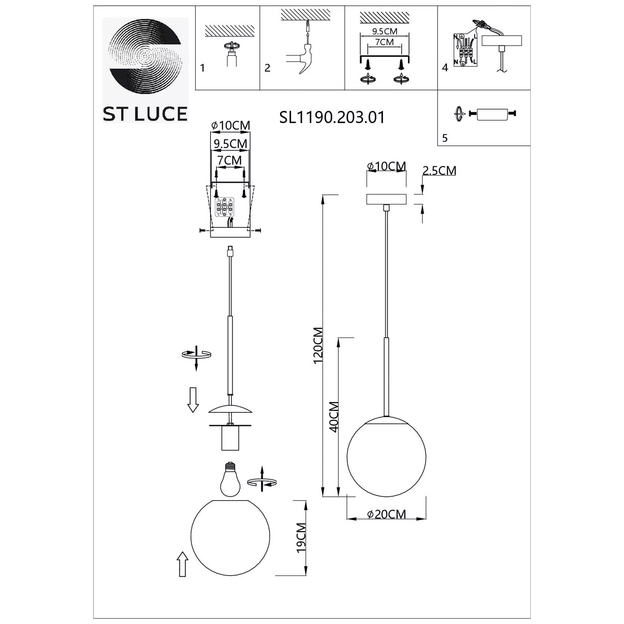 Подвесной светильник ST LUCE CASSIUS SL1190.203.01