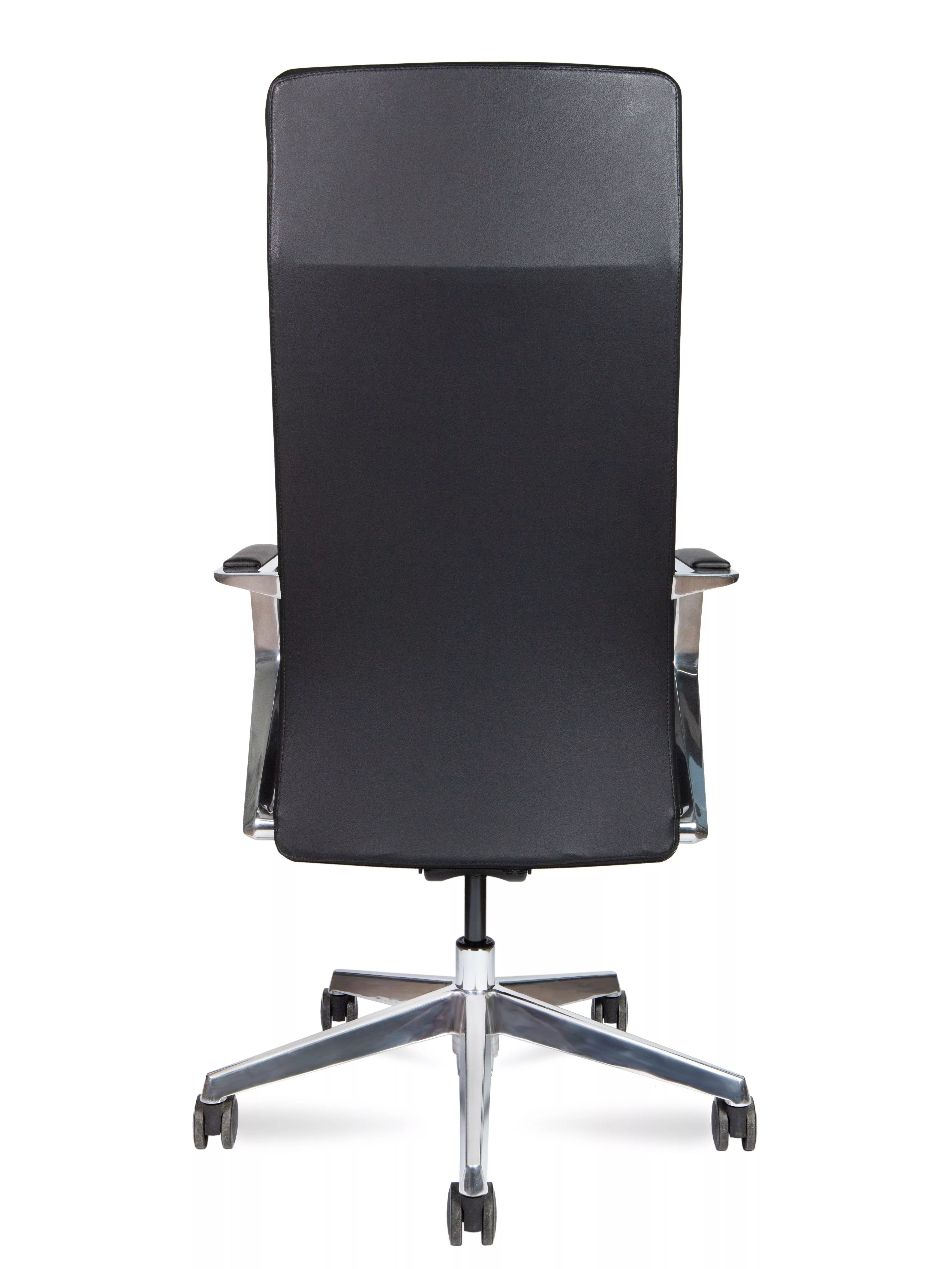 Кресло руководителя Сиена M черная кожа строчка A1811-1 black leather NORDEN