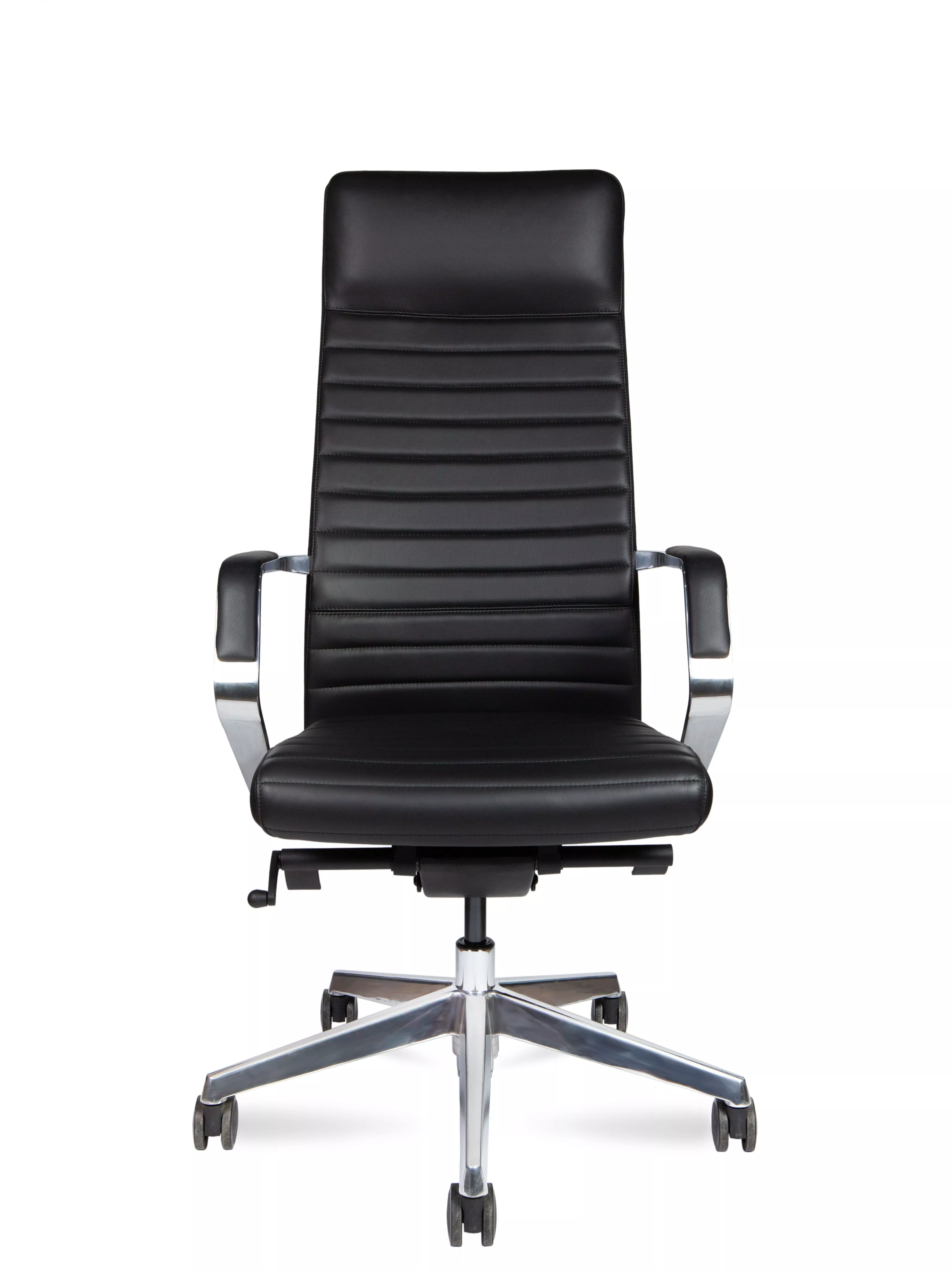 Кресло руководителя Сиена M черная кожа строчка A1811-1 black leather NORDEN