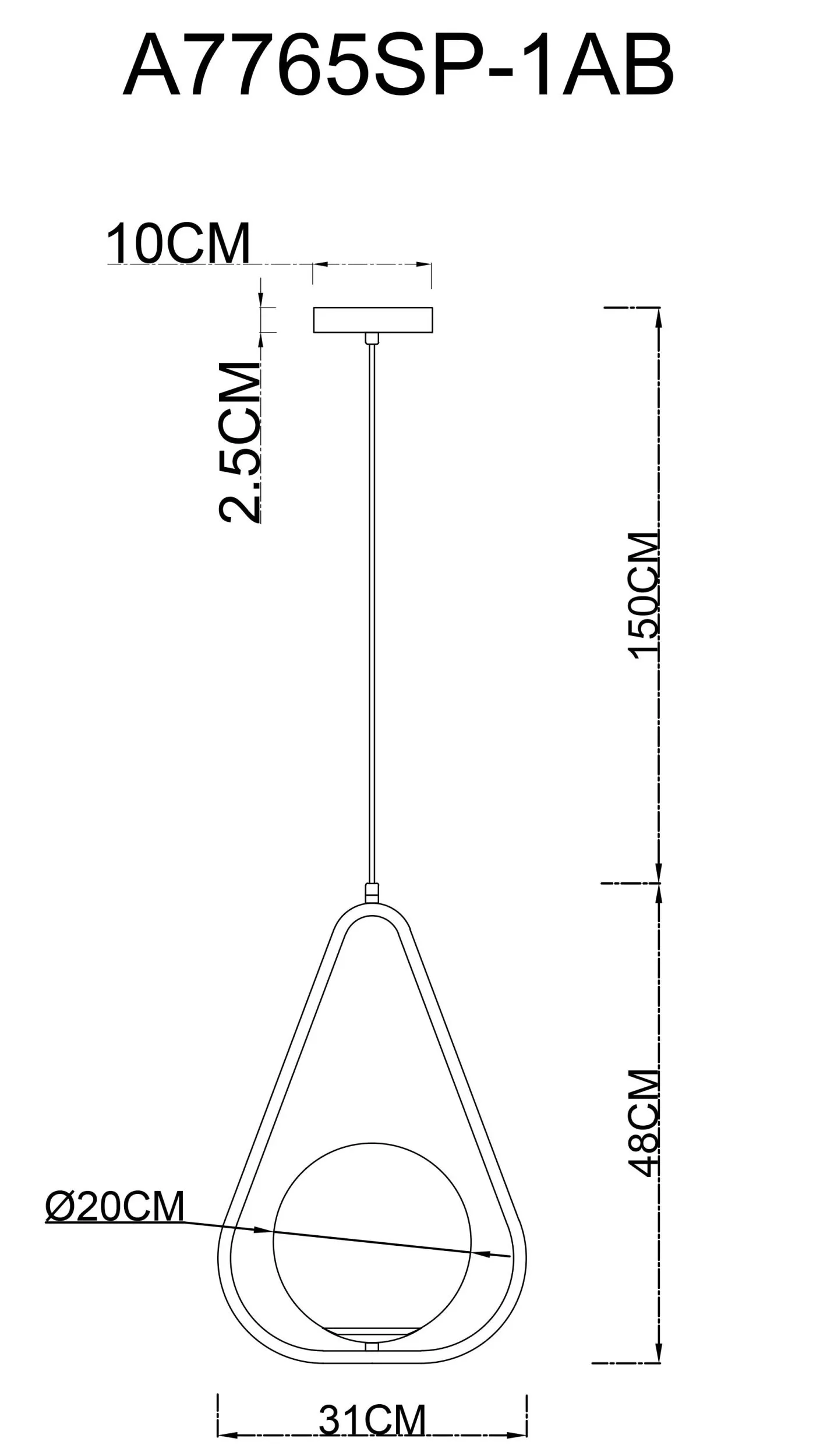 Подвесной светильник Arte Lamp MATISSE A7765SP-1AB
