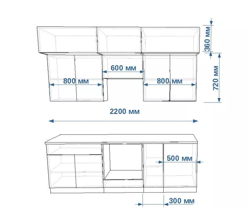 Кухонный гарнитур с антресолями под потолок Тальк / Дуб сонома 2200 (арт.1)