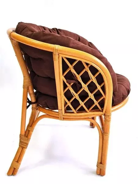 Кресло из ротанга Багама коньяк (подушки твил полные коричневые)