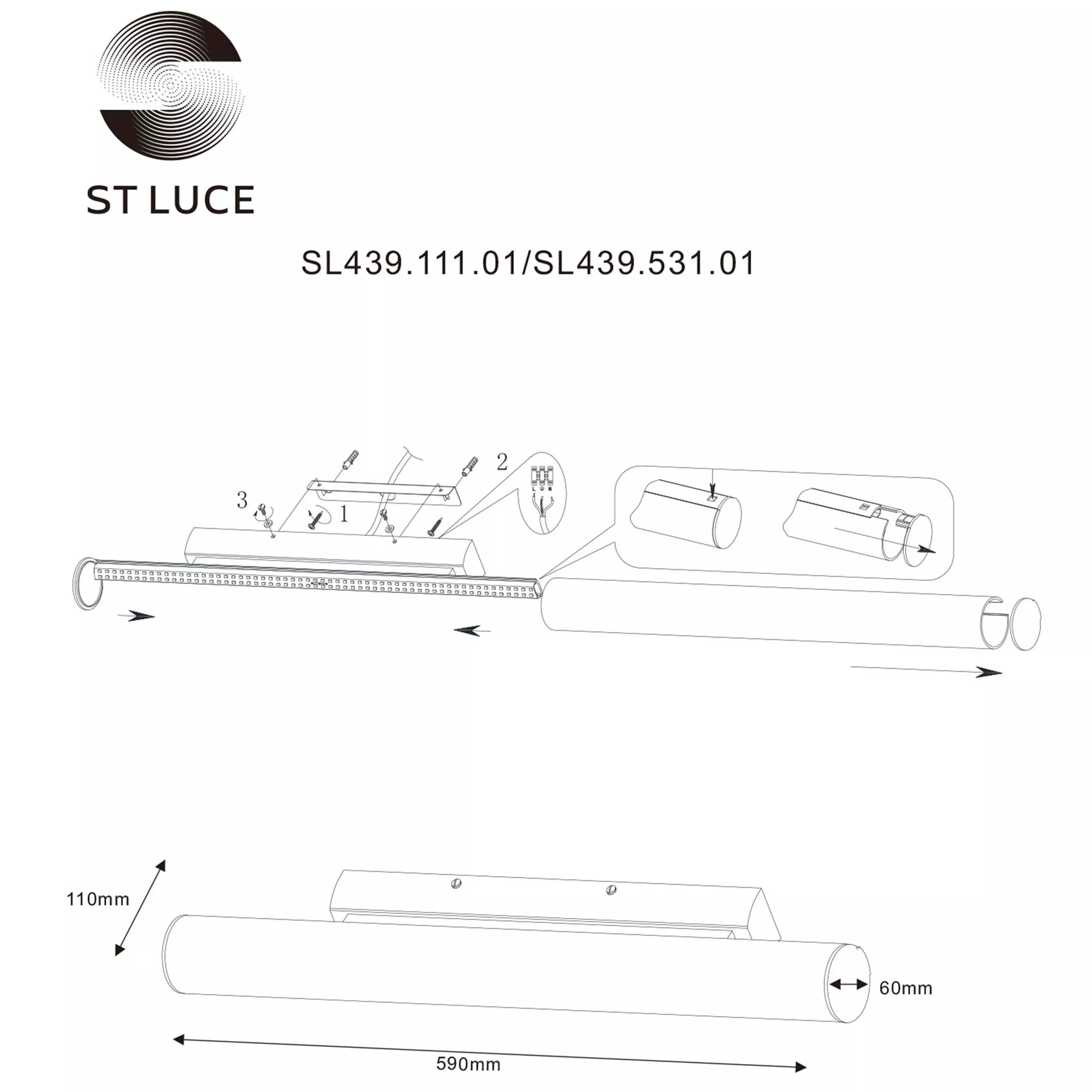 Настенный светильник ST LUCE BACHETA SL439.111.01