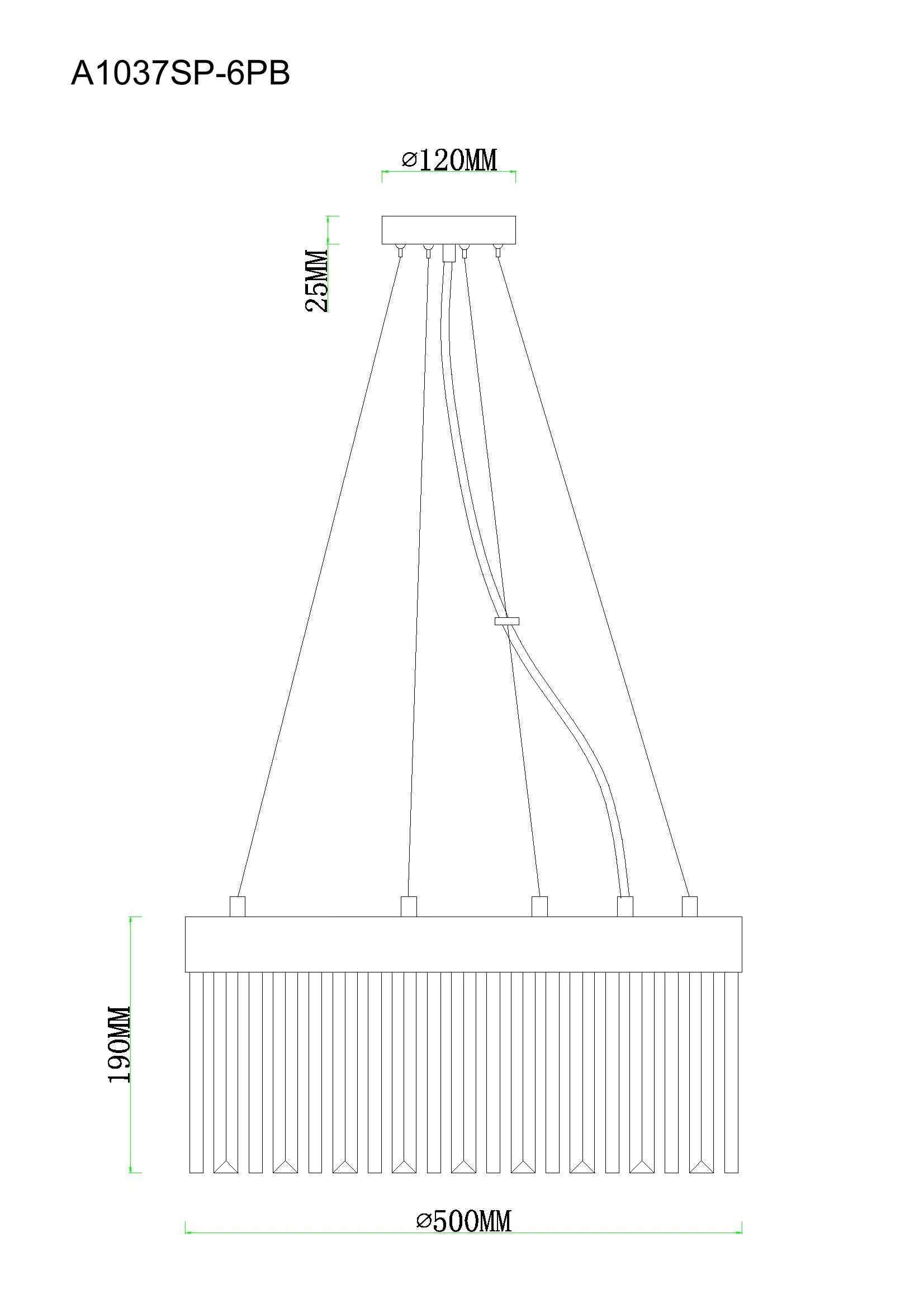 Подвесная люстра ARTE LAMP FRANCHESKA A1037SP-6PB