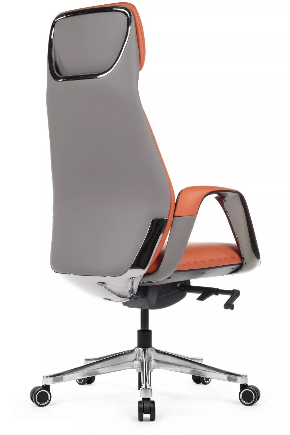 Компьютерное кресло натуральная кожа RIVA DESIGN Napoli (YZPN-YR020) оранжевый / серый