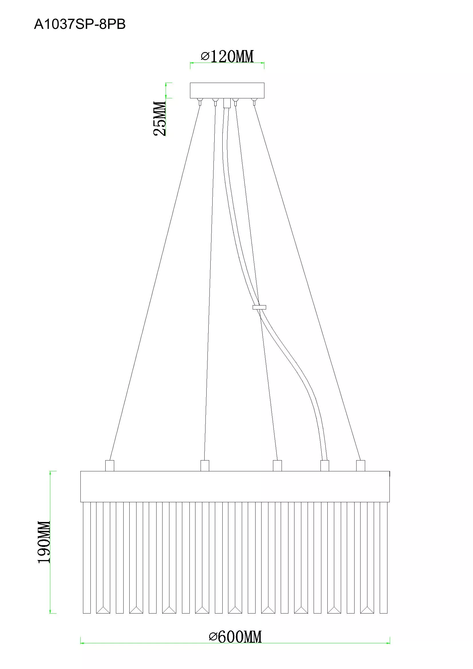 Подвесная люстра ARTE LAMP FRANCHESKA A1037SP-8PB