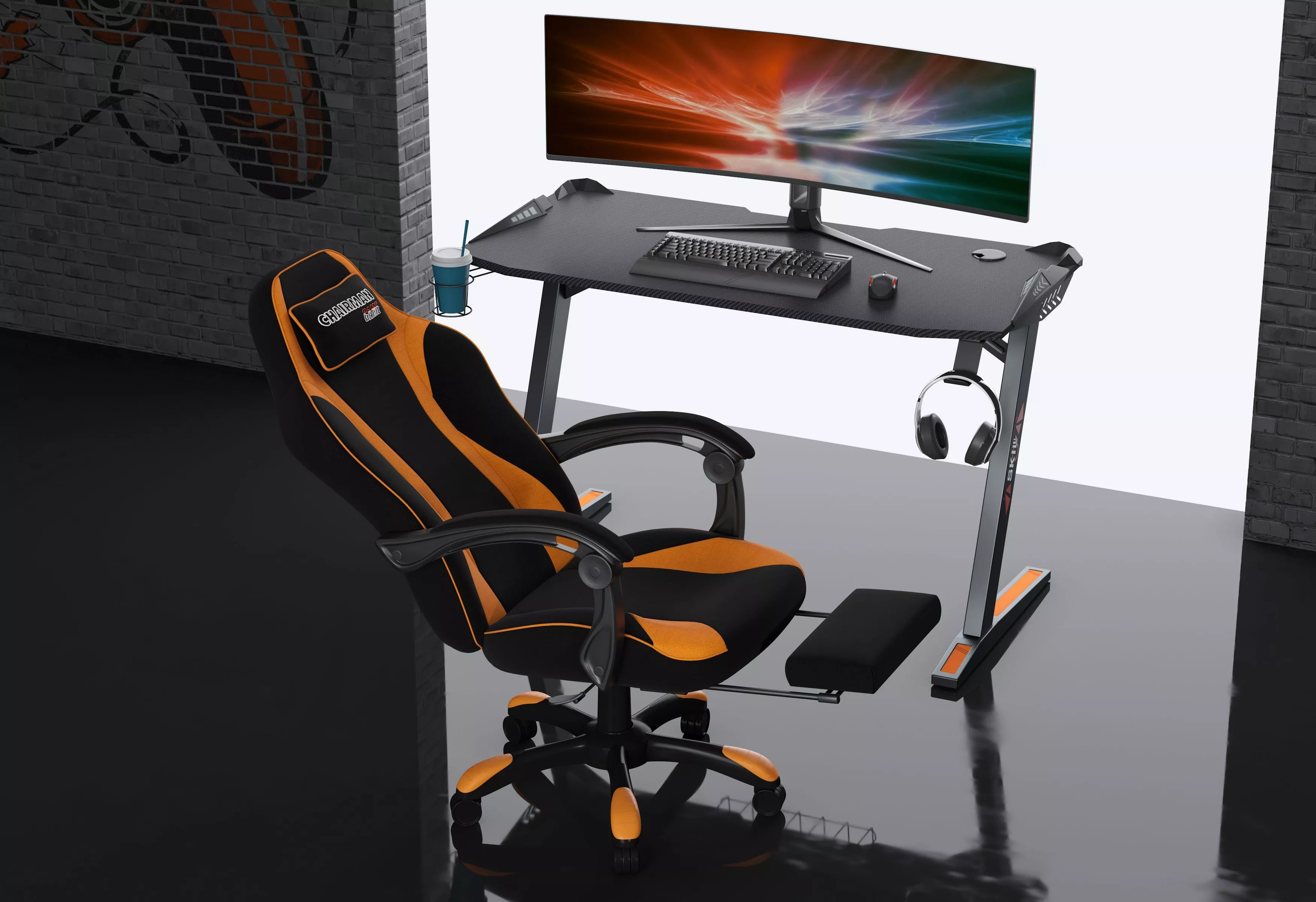 Геймерское кресло Chairman GAME 35 черный / оранжевый