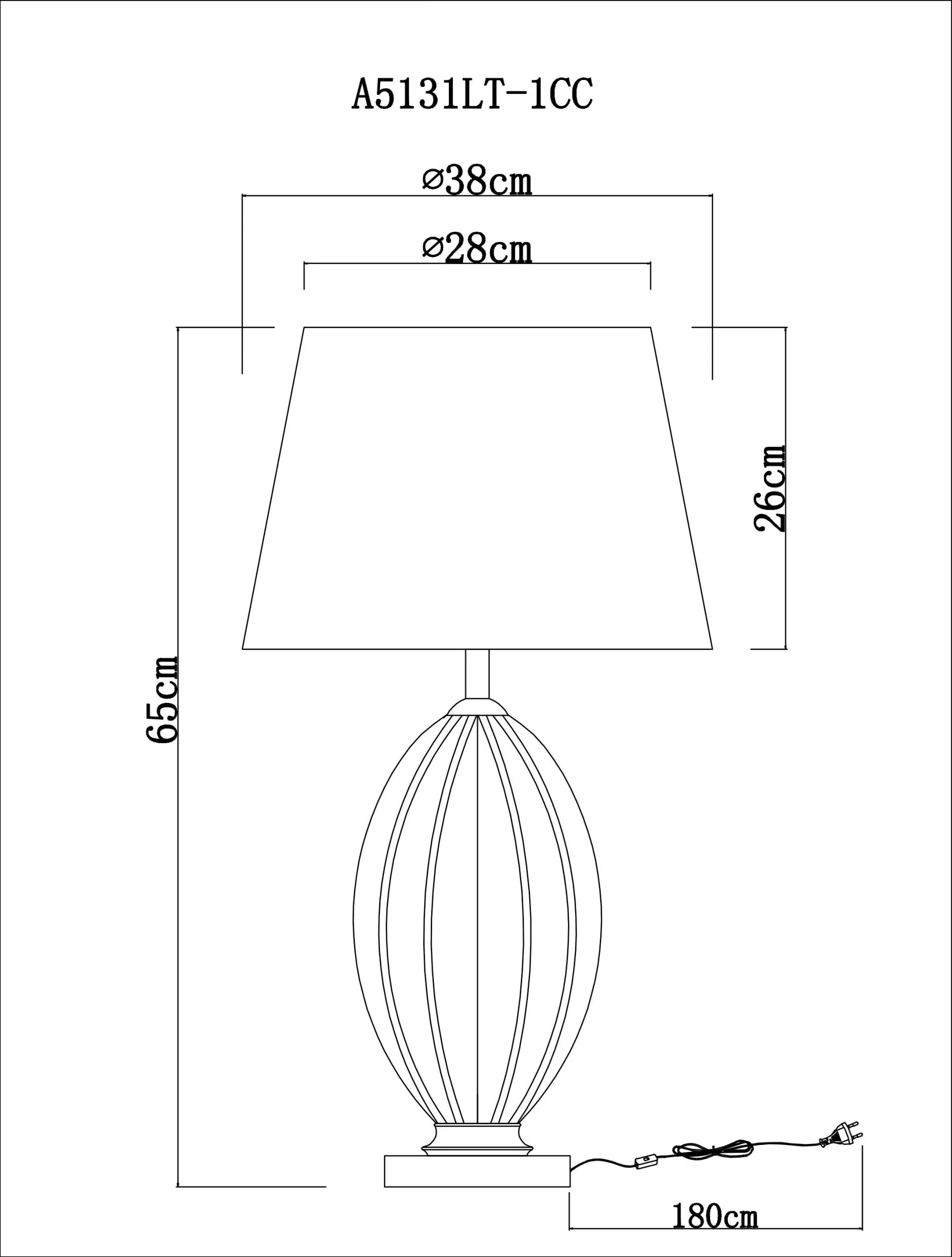 Лампа настольная Arte Lamp BEVERLY A5131LT-1CC