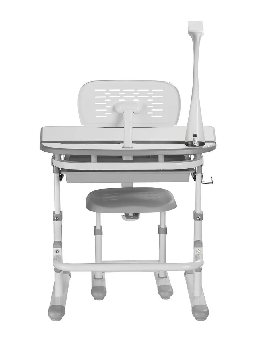 Комплект парта и стул (растущие) SET Holto-12 с лампой серый