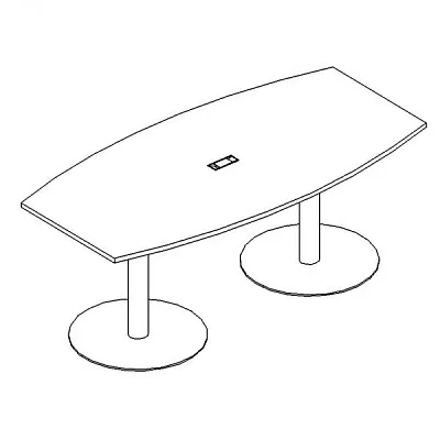 Стол для переговоров фигурный на опорах-колоннах 180x100x73,9 на металлокаркасе А4 ХР 112