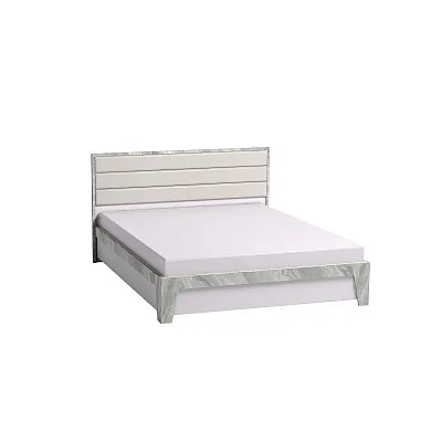 Кровать 1600 Люкс Айрис 307 (основание металл) Белый / Статуарио