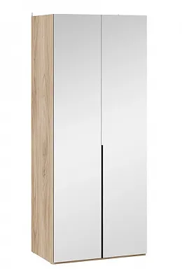 Шкаф для одежды с зеркальными дверями Порто яблоня беллуно графит софт СМ-393.07.004